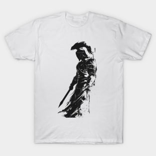 B/W Medieval Spartan Warrior T-Shirt